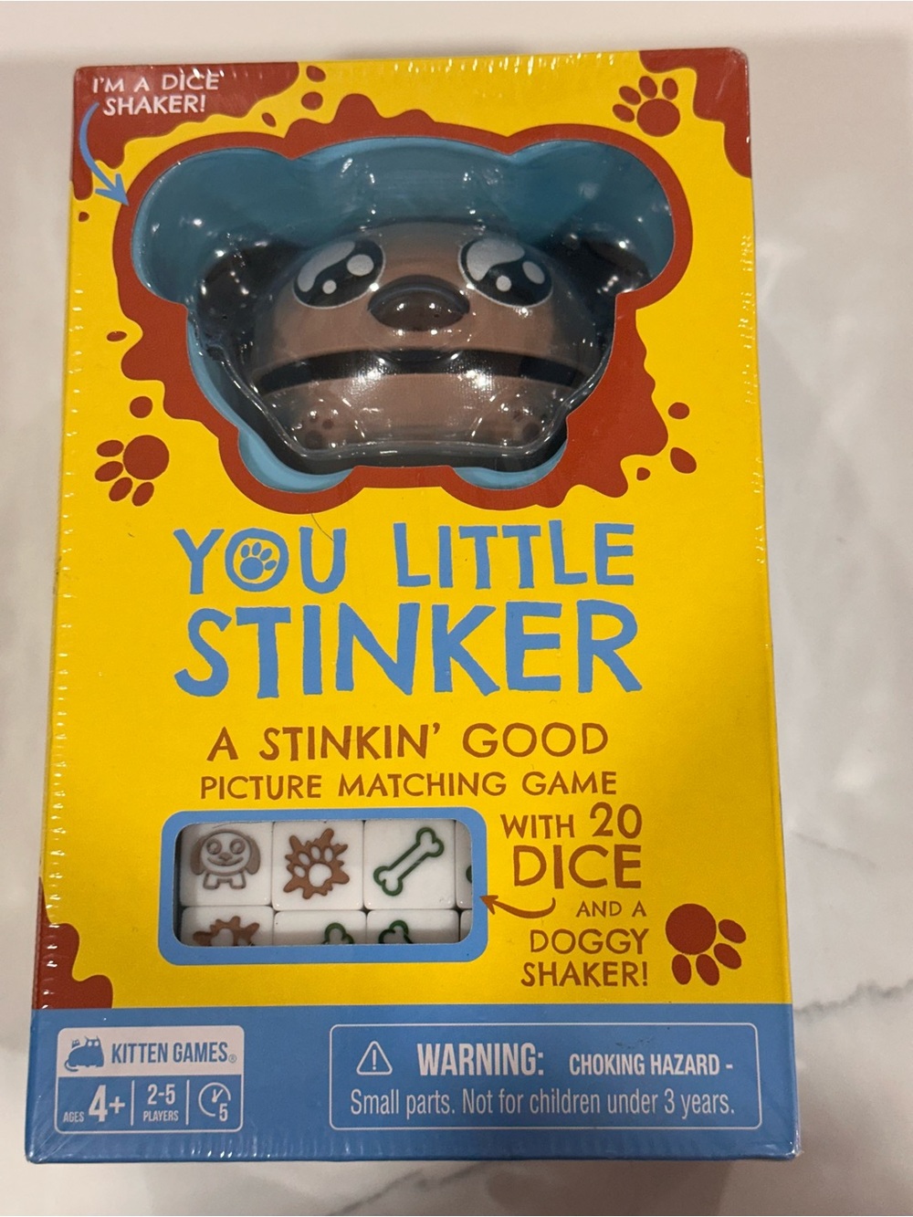 Picture Matching Game with Brown Doggy Shaker - Yellow